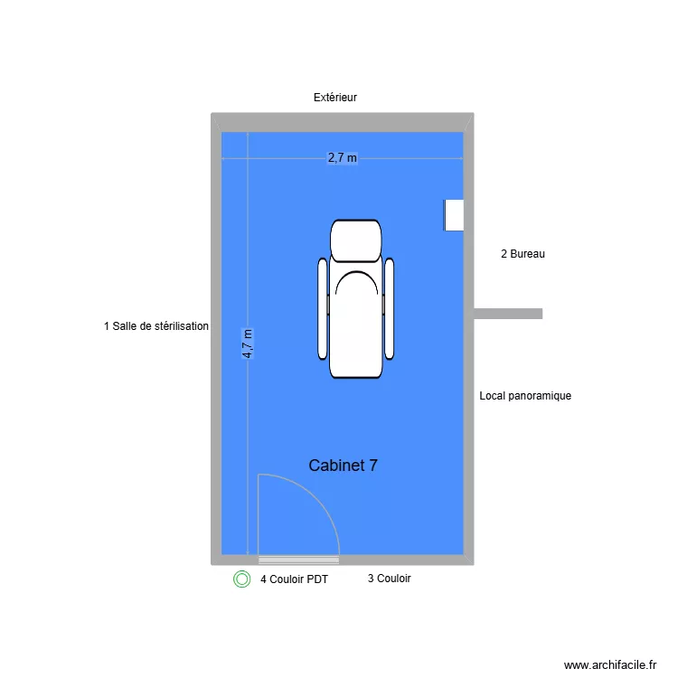 50439 Cabinet 7. Plan de 1  et 13 m²