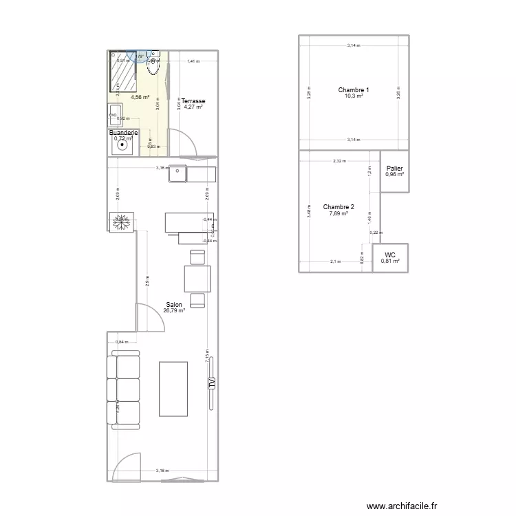 Maison. Plan de 8 Pièces et 56 m² Maison. Plan de 8 Pièces et 56 m²