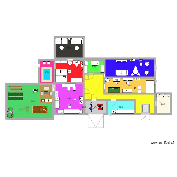 Maison rêves 2. Plan de 13 pièces et 183 m2