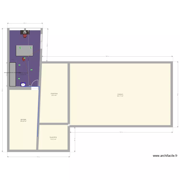 atelier vitrail. Plan de 