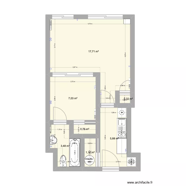 67 n&deg;2. Plan de 7  et 36 m²