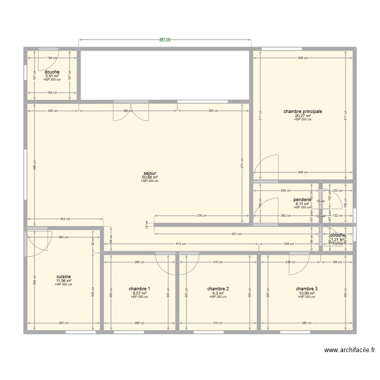 my dream. Plan de 9 pièces et 123 m2