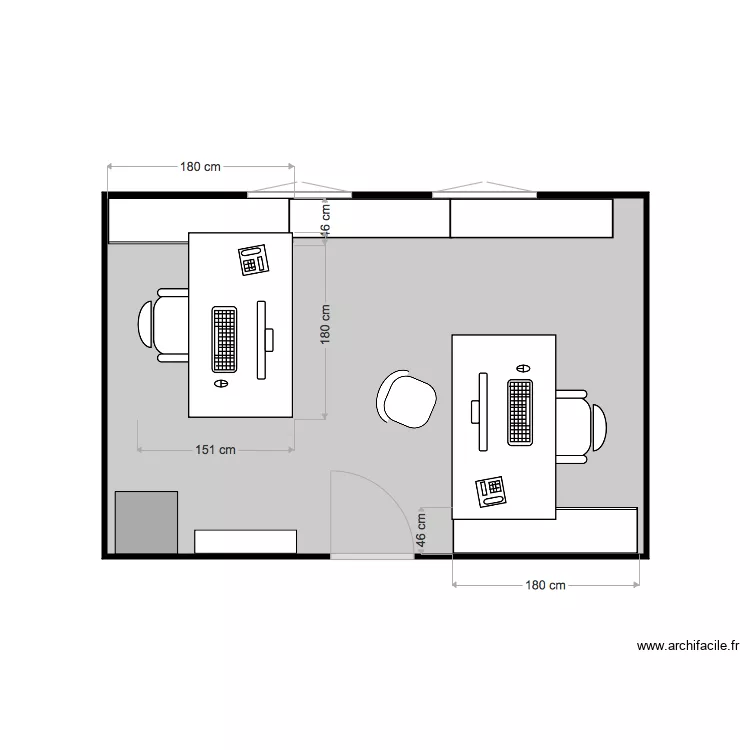 Bureau Isabelle MA A6. Plan de 