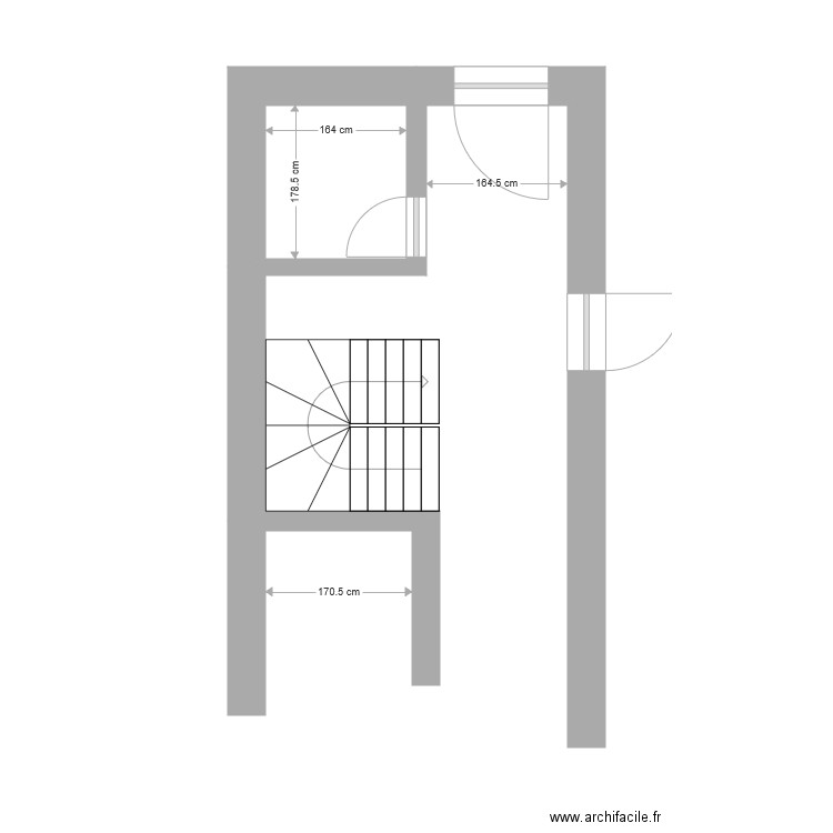 sanit et cage escalier grange projet. Plan de 0 pièce et 0 m2