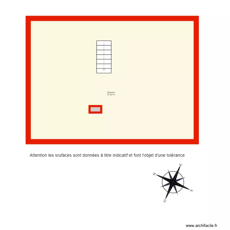 3192 grenier non c&ocirc;t&eacute;. Plan de 