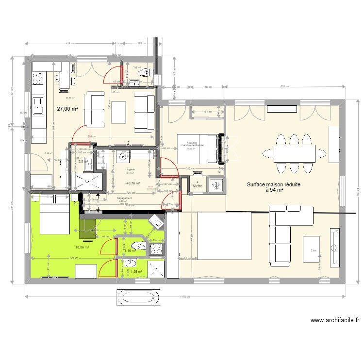                    Yvrac RDC PROJET ô idées logements rdc. Plan de 10 pièces et -1233 m2