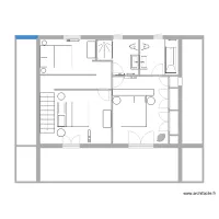 Plan chalet 2 &eacute;tage variante escalier