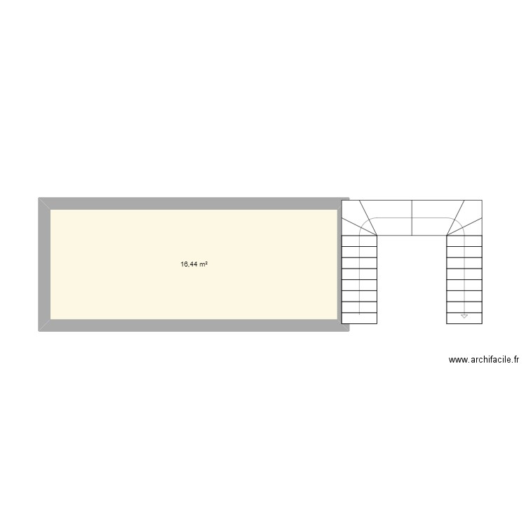 1er étage cuisine centrale Saint-Maur-des-Fossés. Plan de 1 pièce et 16 m2
