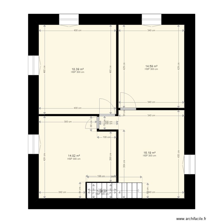 1er étage actuel. Plan de 0 pièce et 0 m2