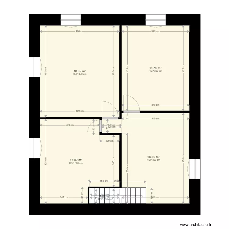 1er &eacute;tage actuel. Plan de 