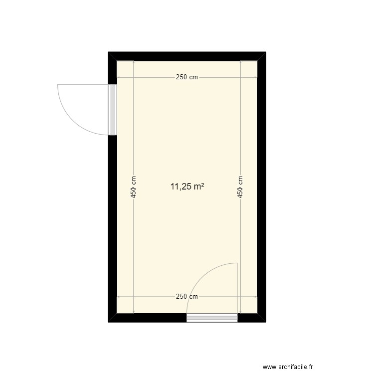 Local Carte d'identitées. Plan de 1 pièce et 11 m2