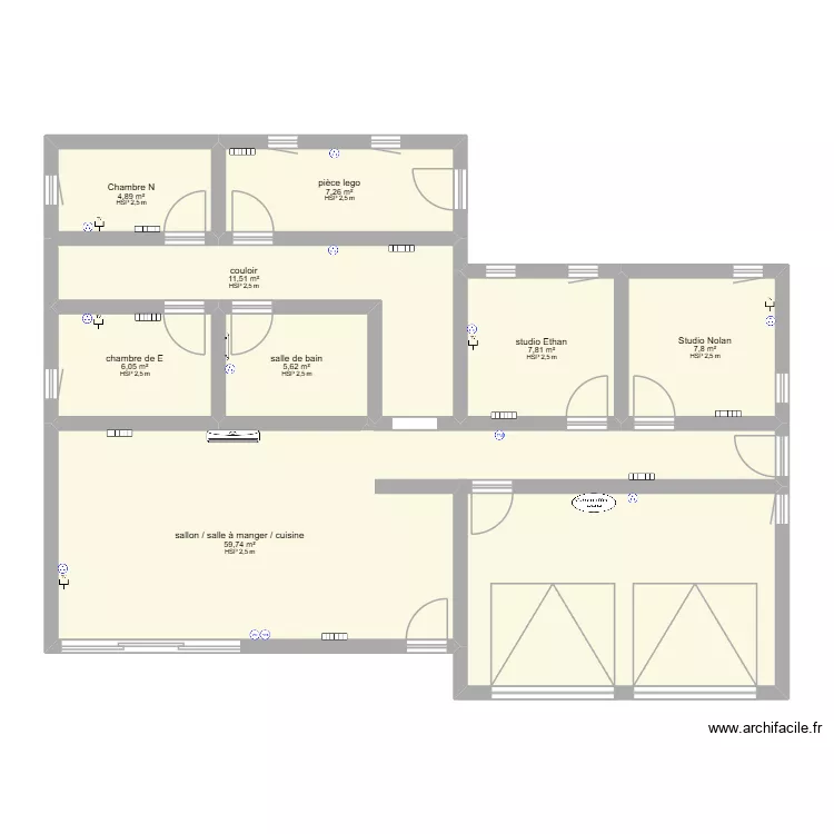 Maison E et N V2. Plan de 8 et 111 m² Maison E et N V2. Plan de 8 et 111 m²