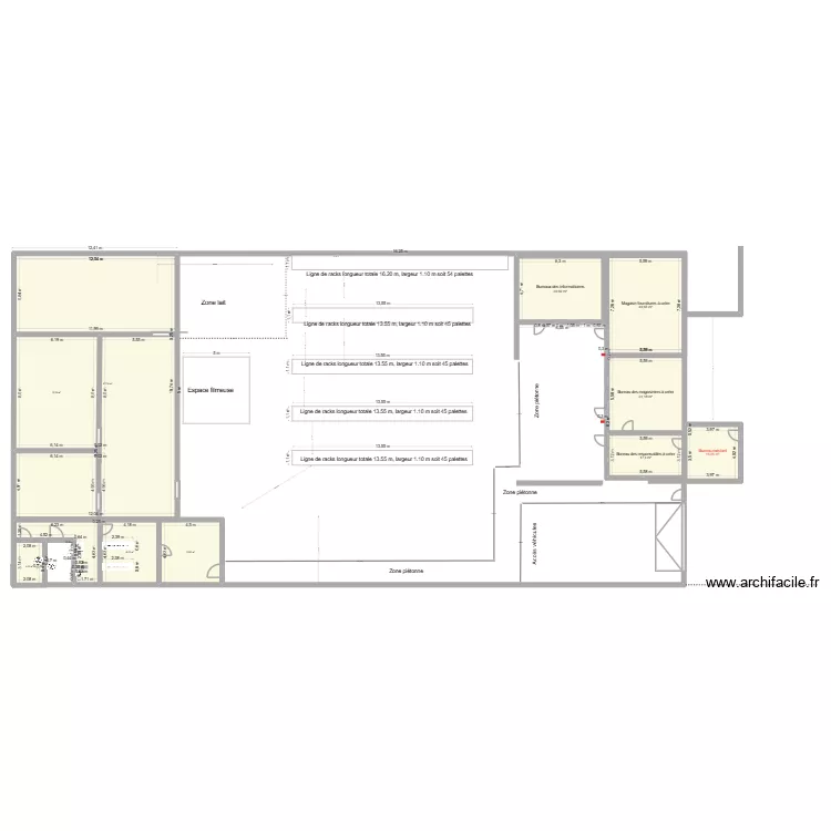 Cotations des pi&egrave;ces &agrave; cr&eacute;er. Plan de 