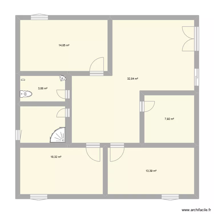Mohamed. Plan de 6  et 91 m²