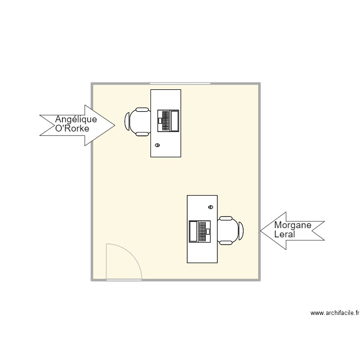 B308-84GRE. Plan de 1 pièce et 21 m2