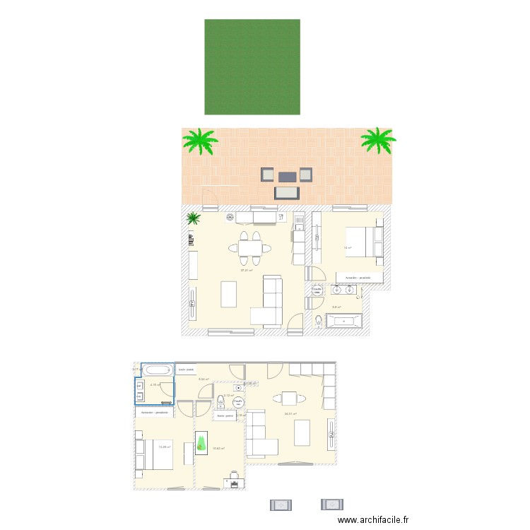 Cazaux 7e essai et Roques 7. Plan de 0 pièce et 0 m2