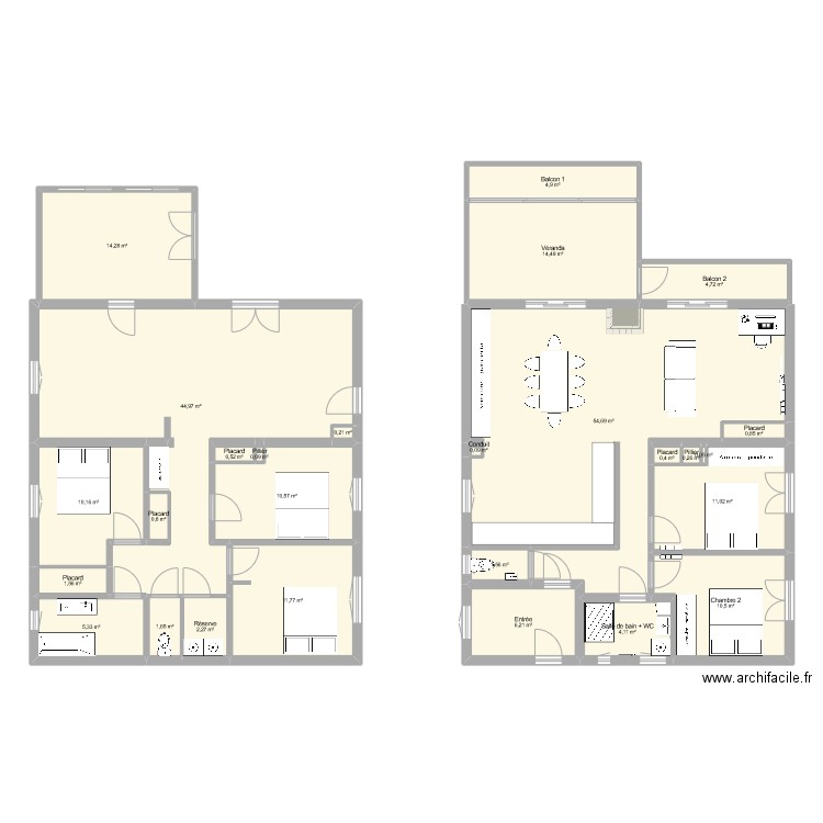 Carcès sans travaux V6. Plan de 27 pièces et 218 m2