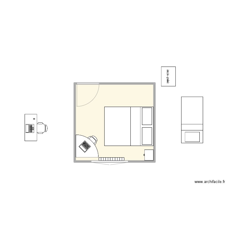 chambre loute 2. Plan de 1 pièce et 10 m2