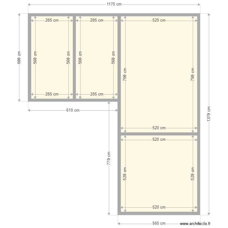 PLAN MURS EXTERIEUR PETOT. Plan de 4 pièces et 100 m2