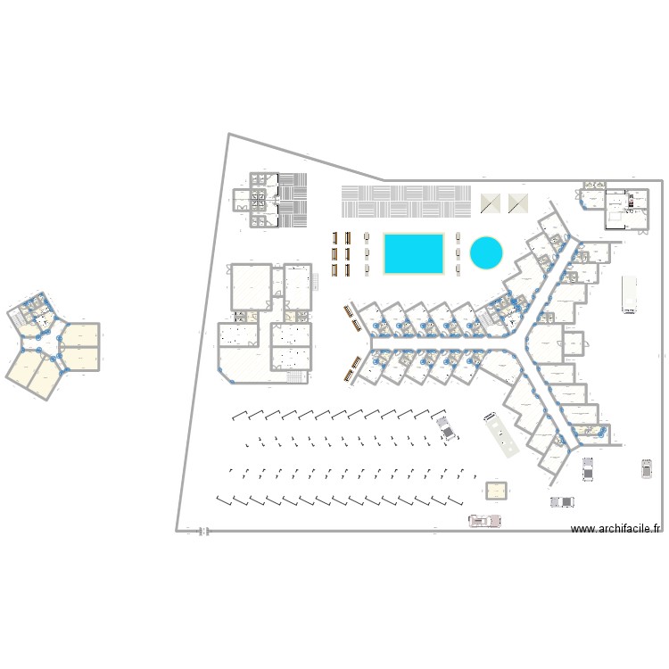 Lyzara Inn 7. Plan de 306 pièces et 2133 m2