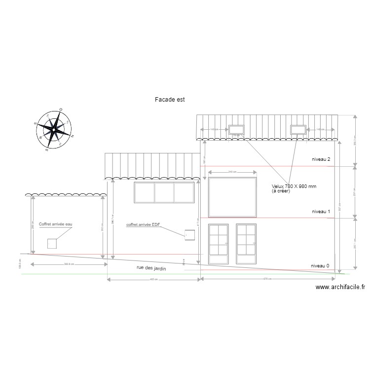 facade est v6. Plan de 0 pièce et 0 m2