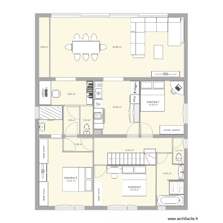 Etage mésange aprés travaux v4. Plan de Etage mésange aprés travaux v4. Plan de