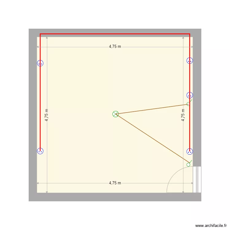 Plan elec 1 chambre. Plan de 