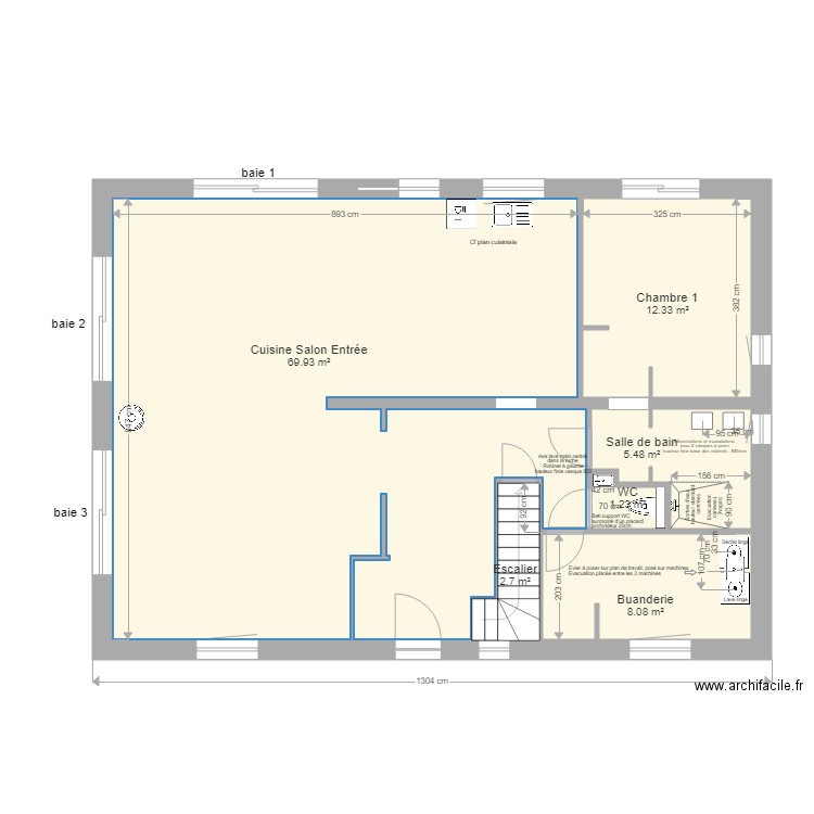 Plan plomberie RDC. Plan de 0 pièce et 0 m2