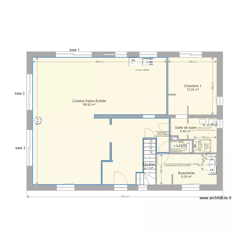 Plan plomberie RDC. Plan de 