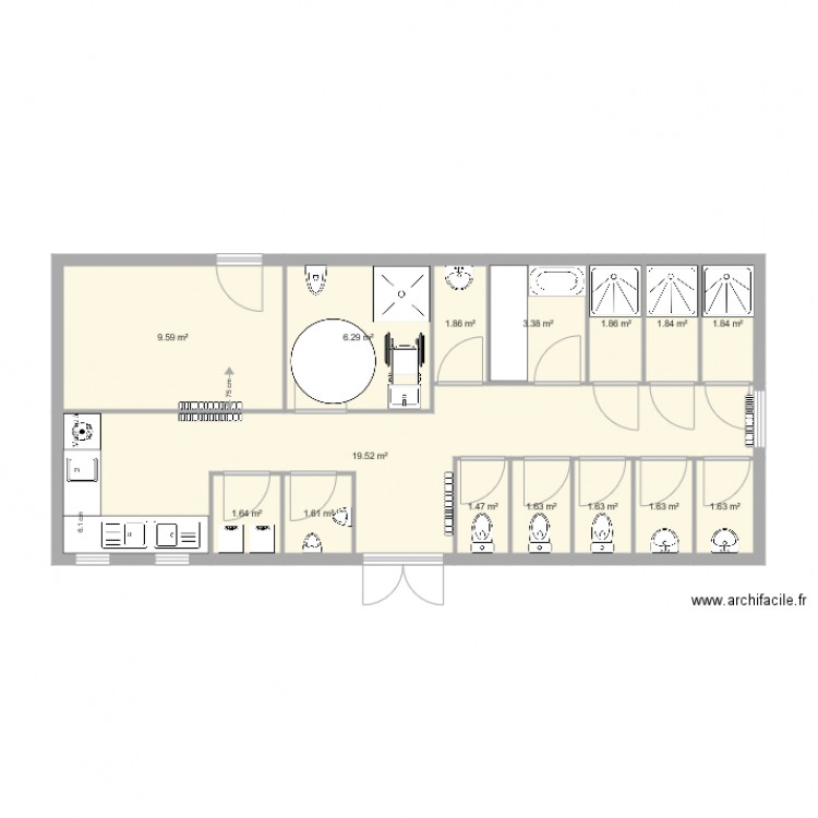 bloc sanitaire Sacièrges. Plan de 0 pièce et 0 m2