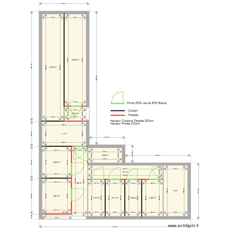 Zone TPCO V2. Plan de 14 pièces et 92 m2