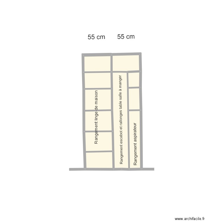 Placard couloir. Plan de 9 pièces et 2 m2