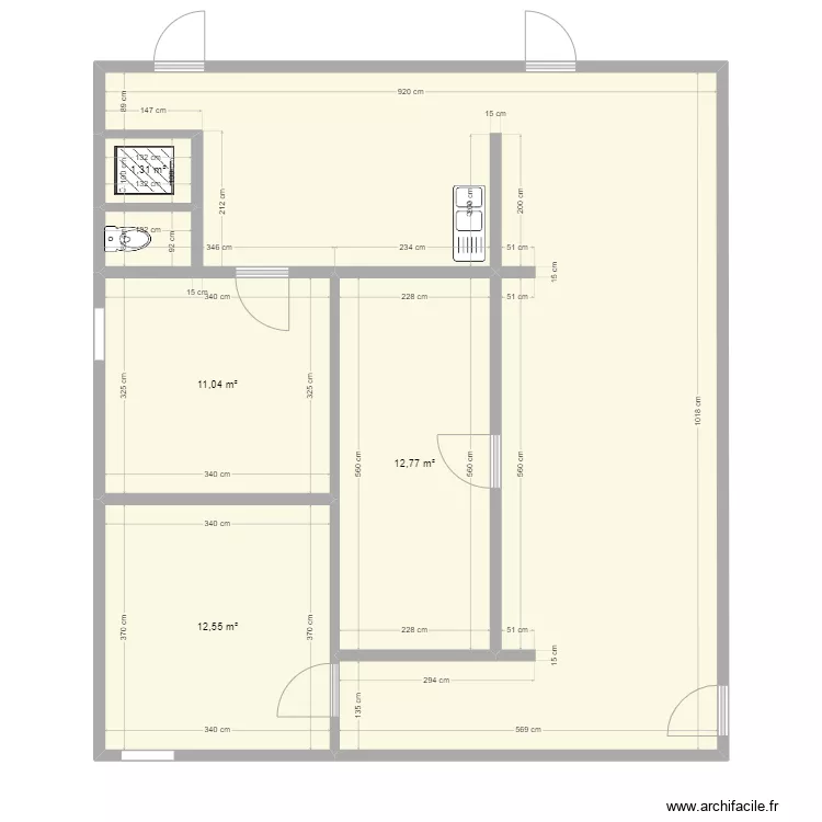 Plan Vestiaire R&eacute;fectoire. Plan de 