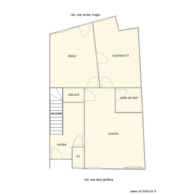 FAGE  rdc am. Plan de 7 pièces et 68 m2