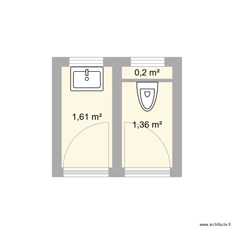 wc laborde saubusse. Plan de 3 pièces et 3 m2