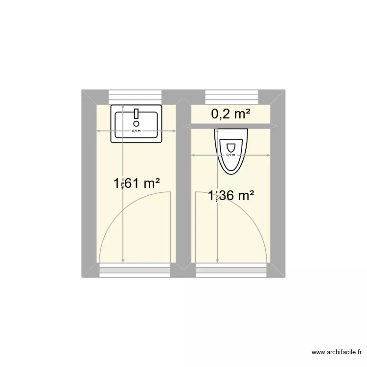 wc laborde saubusse. Plan de 