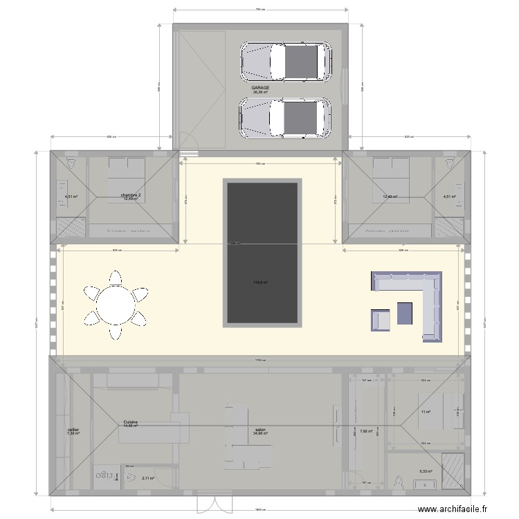 DUPUIS HACIENDA 070722. Plan de 13 pièces et 273 m2