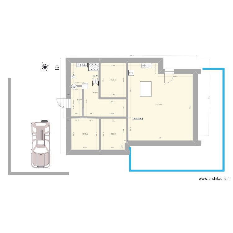 GdB paille. Plan de 6 pièces et 104 m2