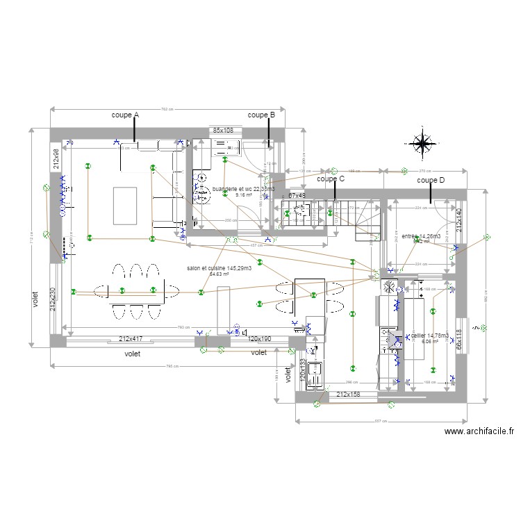 rdc implantation électrique. Plan de 0 pièce et 0 m2