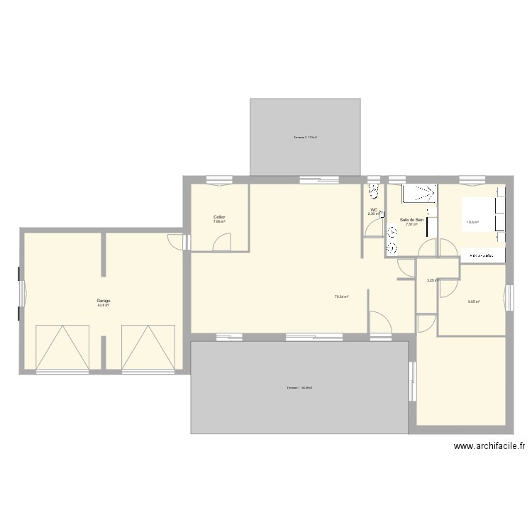 Maison modif SdB. Plan de 0 pièce et 0 m2