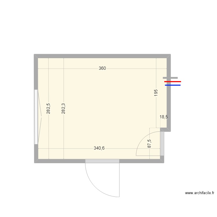 cuisine Margot. Plan de 1 pièce et 10 m2