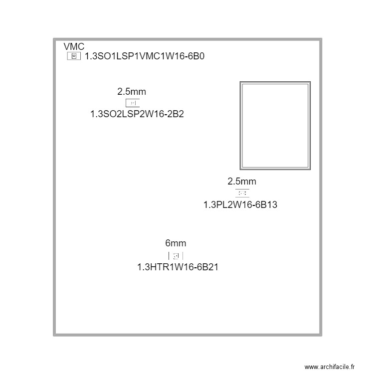 wall 16 6 cable naming. Plan de 1 pièce et 51 m2