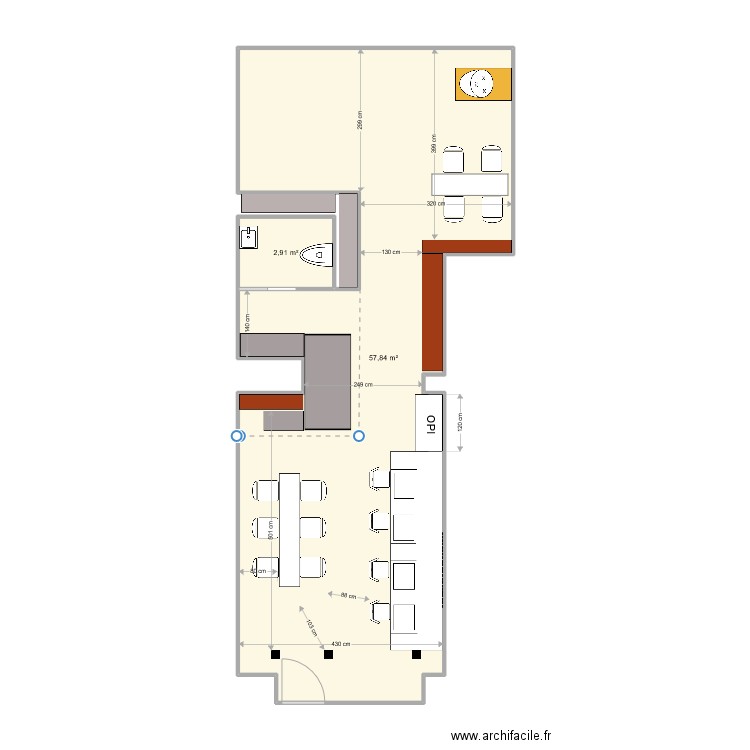 NB21 _ GVA_ Favon V5. Plan de 2 pièces et 61 m2