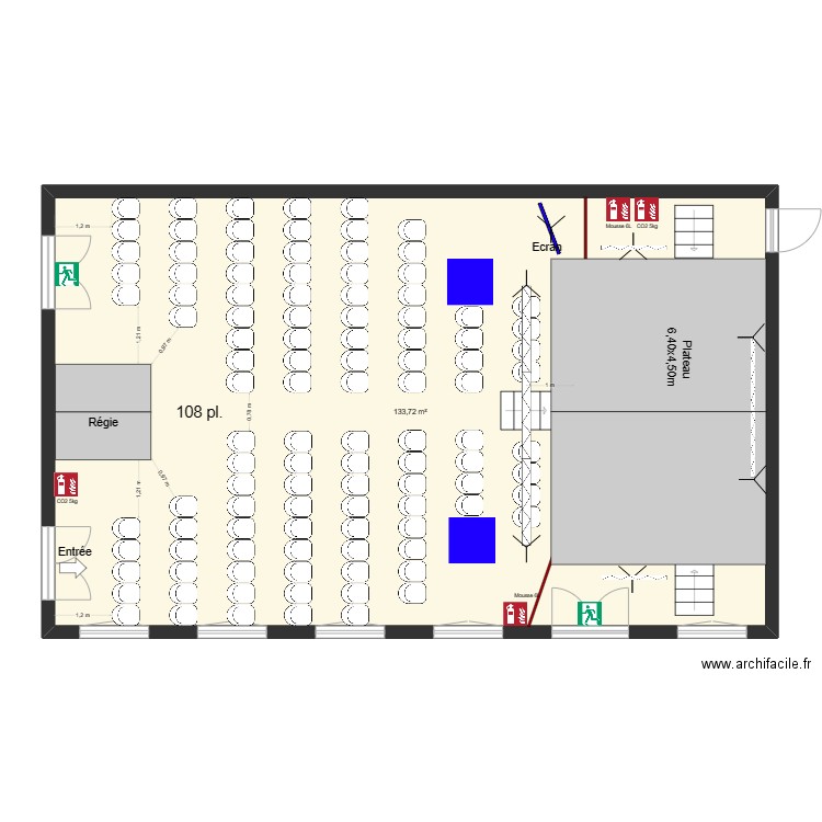Plan salle de jeu théâtre 2023. Plan de 0 pièce et 0 m2