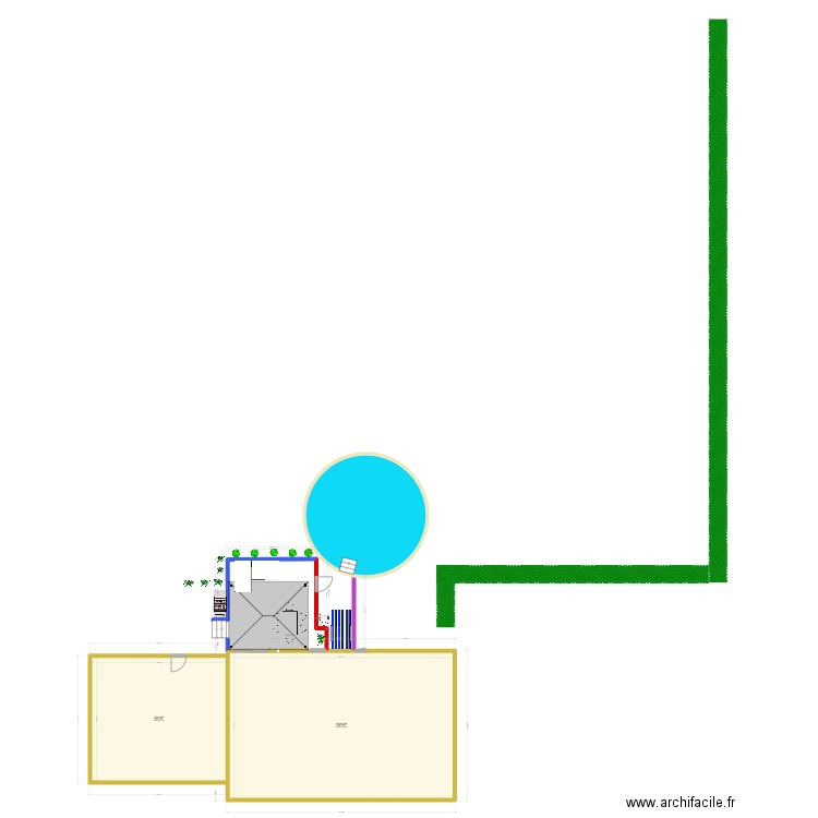 Patio KR. Plan de 2 pièces et 144 m2