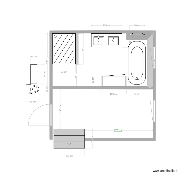 Am&eacute;nagement SDB V09. Plan de 