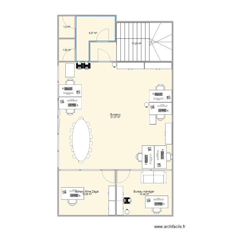 1er étage de l'entreprise SATNAM PRO (bureaux). Plan de 0 pièce et 0 m2