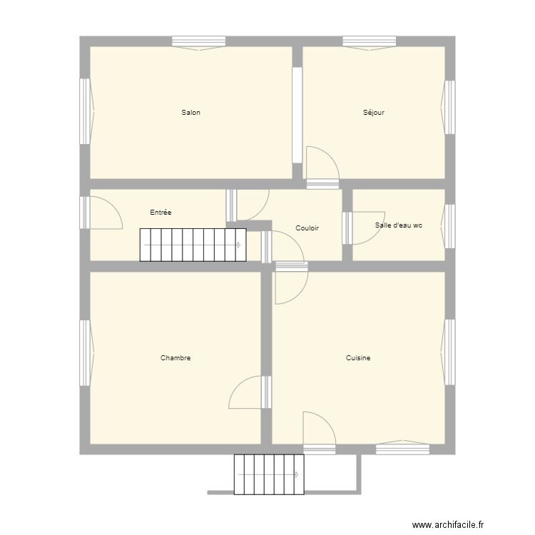 Croquis DENNLER RDCH. Plan de 7 pièces et 78 m2