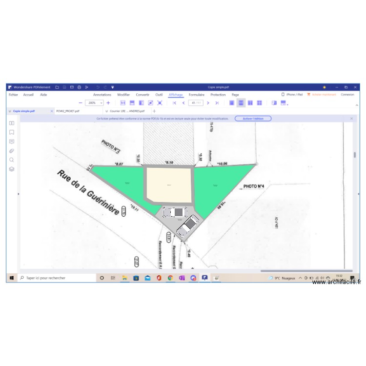 plan de masse gueriniere. Plan de 4 pièces et 151 m2