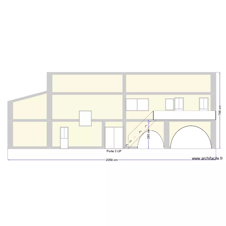 FACADE OUEST. Plan de 